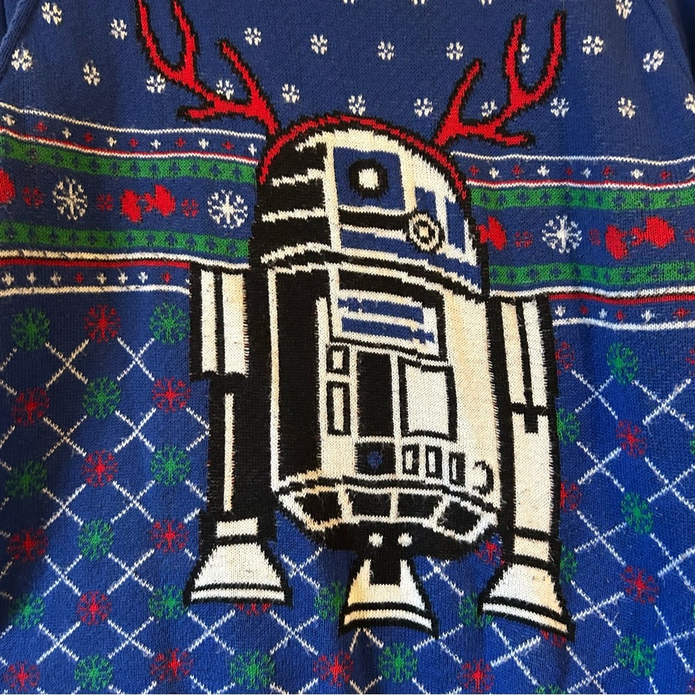 Star Wars Blue R2-D2 Holiday Sweater, L